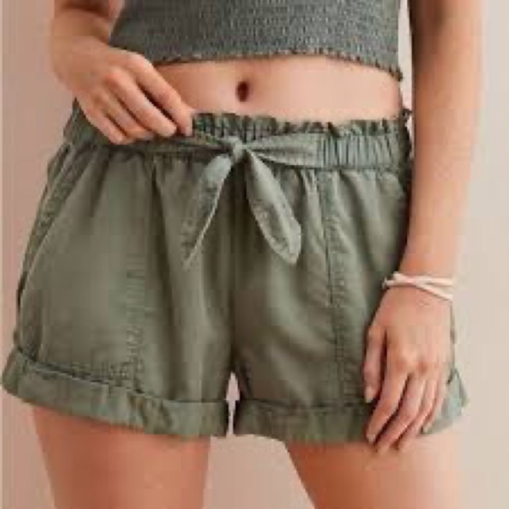 Aerie Army Green Camp Shorts